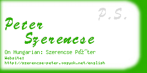 peter szerencse business card